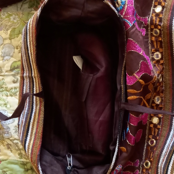 Cotton shoulder sling market bag with elephant - Picture 2 of 3